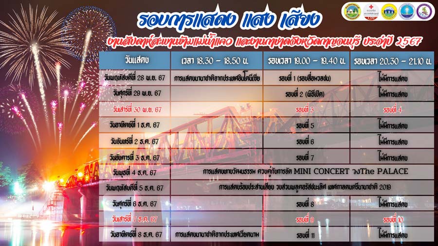 งานสัปดาห์สะพานข้ามแม่น้ำแควและงานกาชาด กาญจนบุรี